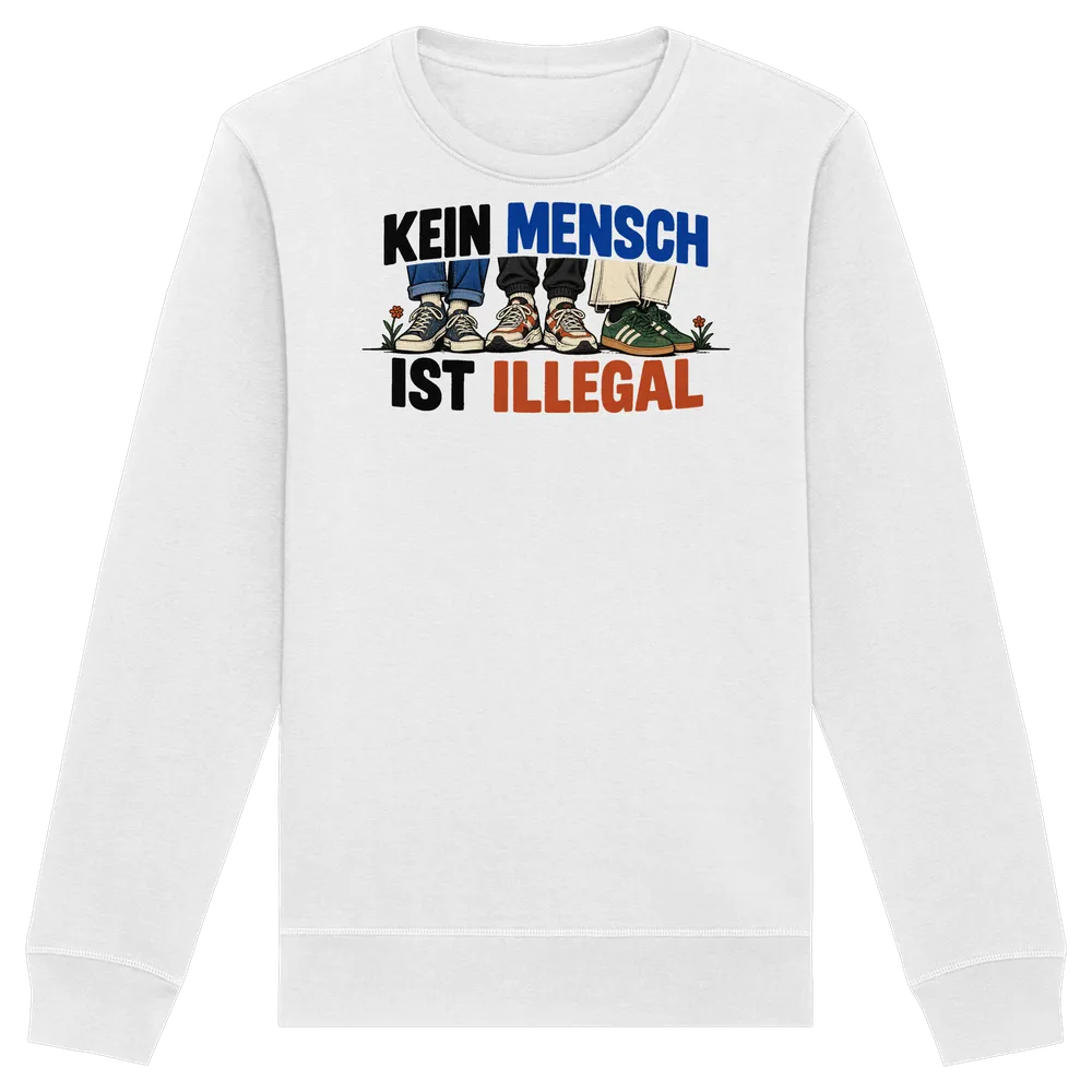 Kein Mensch ist illegal — Organic Basic Unisex Sweatshirt in White von Personal Paramedic