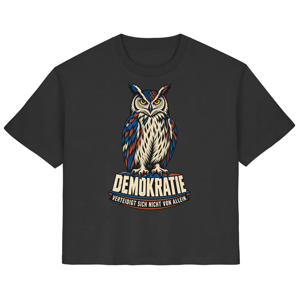 Demokratie verteidigt sich nicht von allein — Ladies Organic Shirt in Black von Personal Paramedic