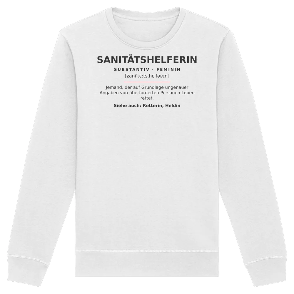 Sanitätshelferin — Organic Basic Unisex Sweatshirt in White von Personal Paramedic