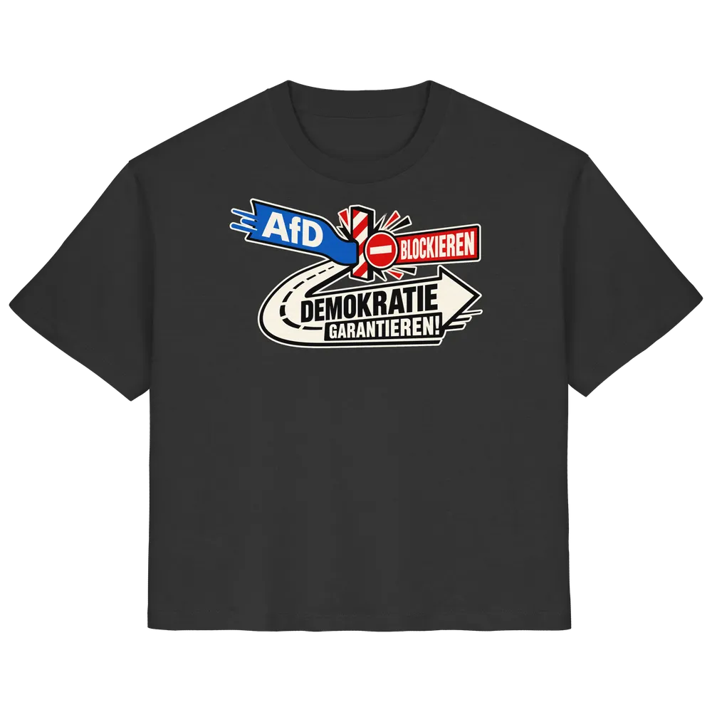 AfD blockieren, Demokratie garantieren — Ladies Organic Shirt in Black von Personal Paramedic