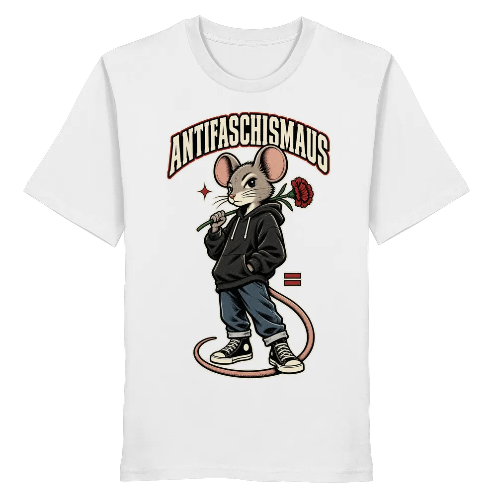 Antifaschismaus — Organic Shirt in White von Personal Paramedic