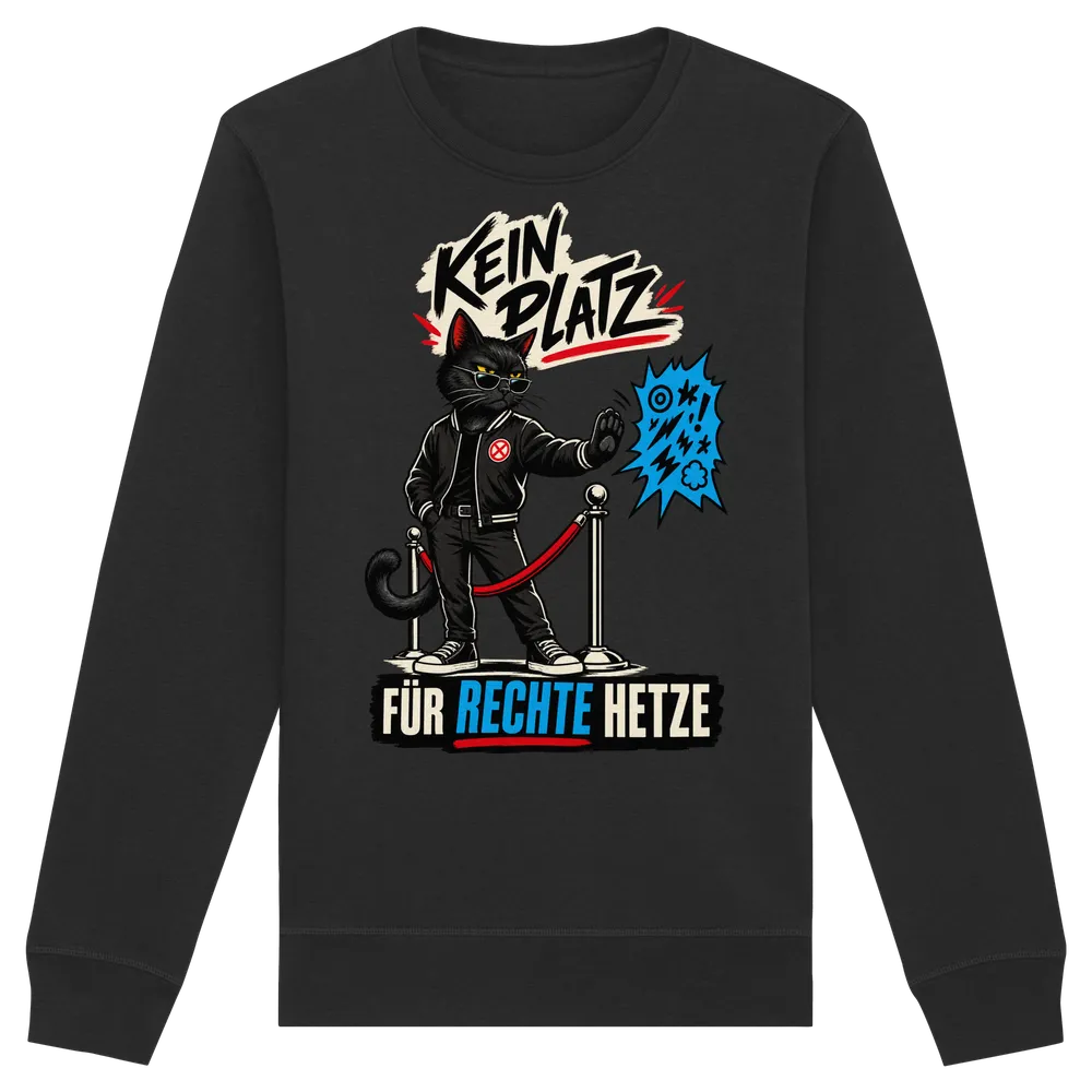 Kein Platz für rechte Hetze — Organic Basic Unisex Sweatshirt in Black von Personal Paramedic