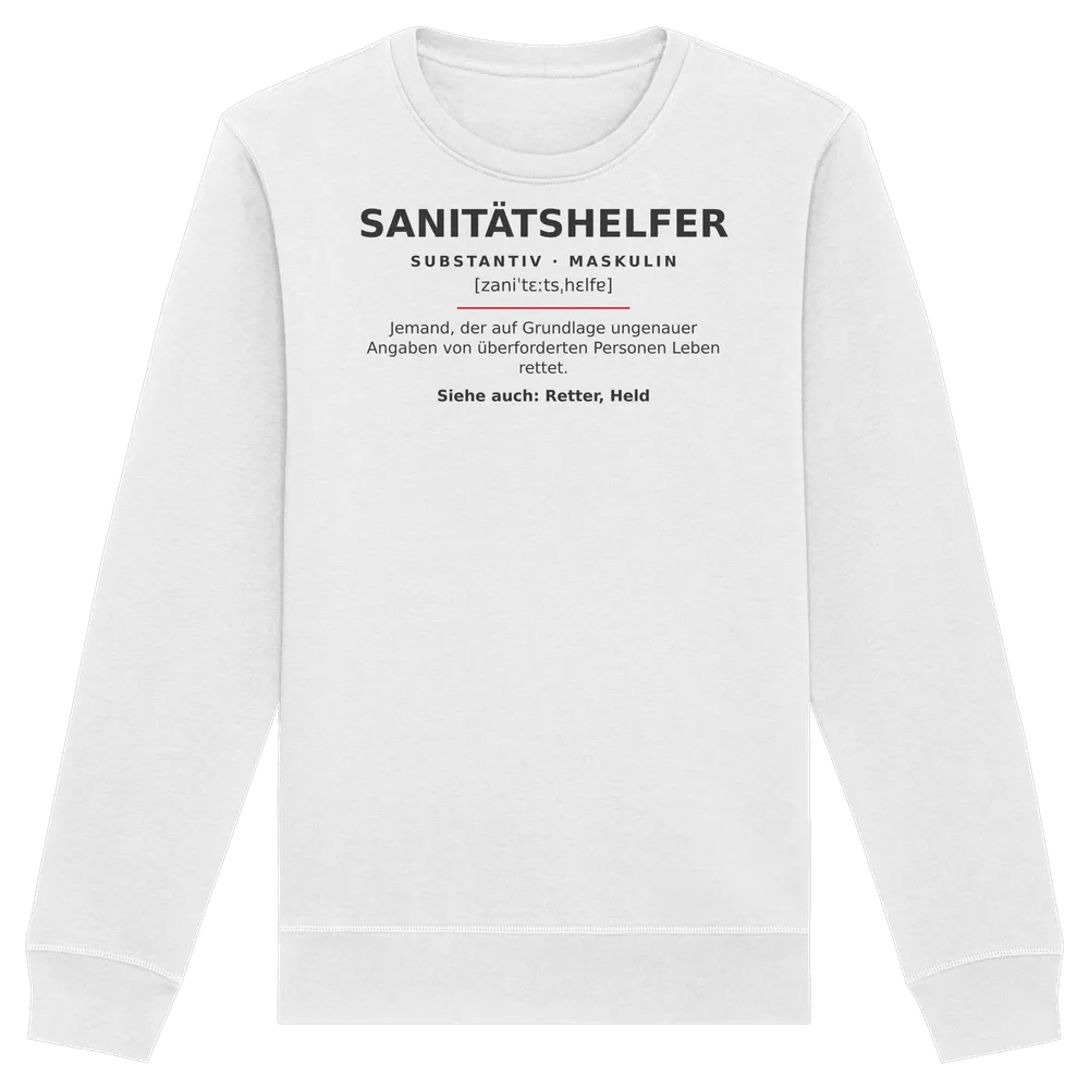 Sanitätshelfer — Organic Basic Unisex Sweatshirt in White von Personal Paramedic