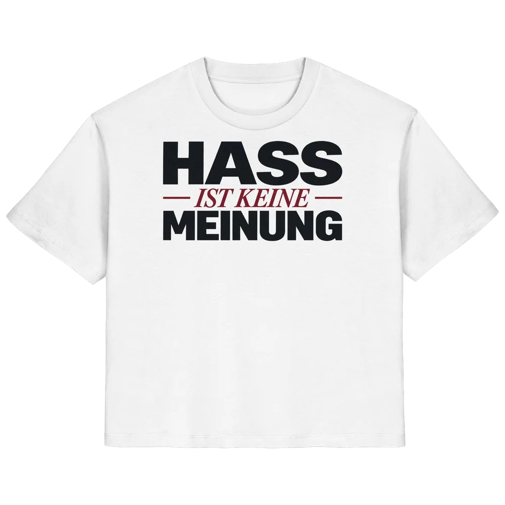 Hass ist keine Meinung (Brustdruck) — Ladies Organic Shirt in White von Personal Paramedic
