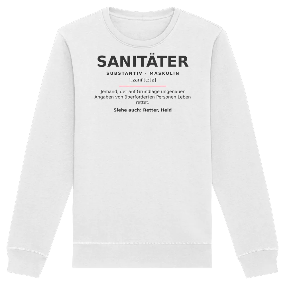 Sanitäter — Organic Basic Unisex Sweatshirt in White von Personal Paramedic