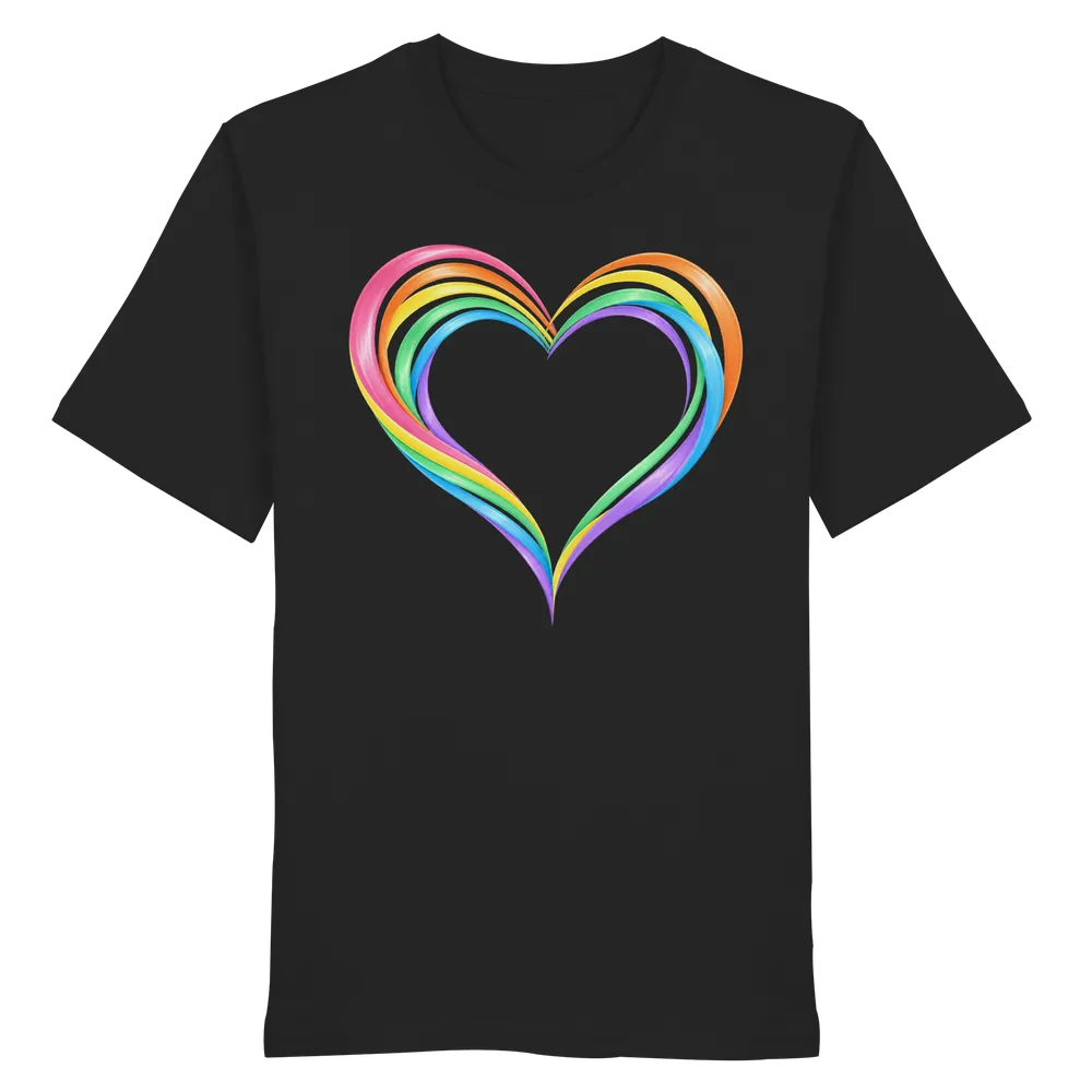Pastell-Regenbogenherz — Organic Shirt in Black von Personal Paramedic