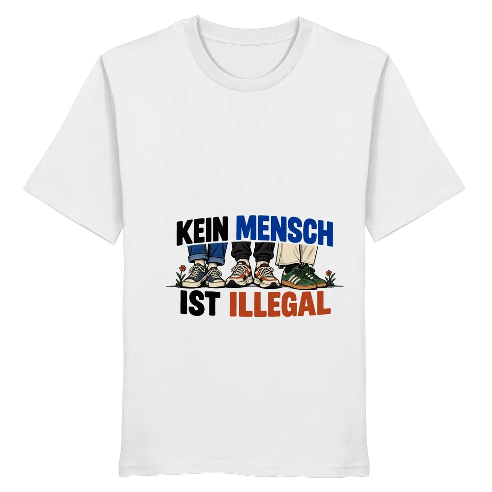 Kein Mensch ist illegal — Organic Shirt in White von Personal Paramedic
