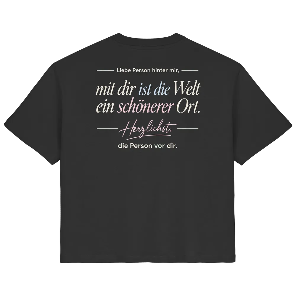 Liebe Person hinter mir (Rückenprint) — Ladies Organic Shirt in Black von Personal Paramedic