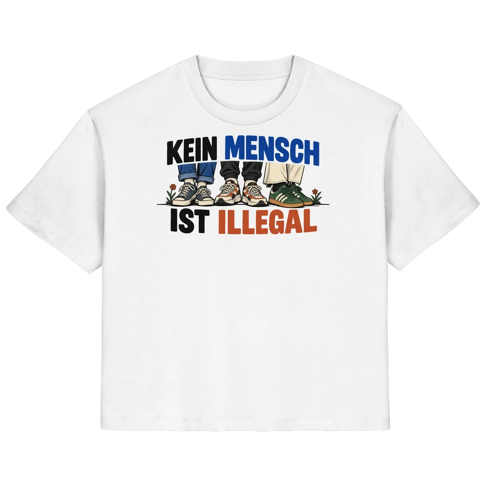 Kein Mensch ist illegal — Ladies Organic Shirt in White von Personal Paramedic