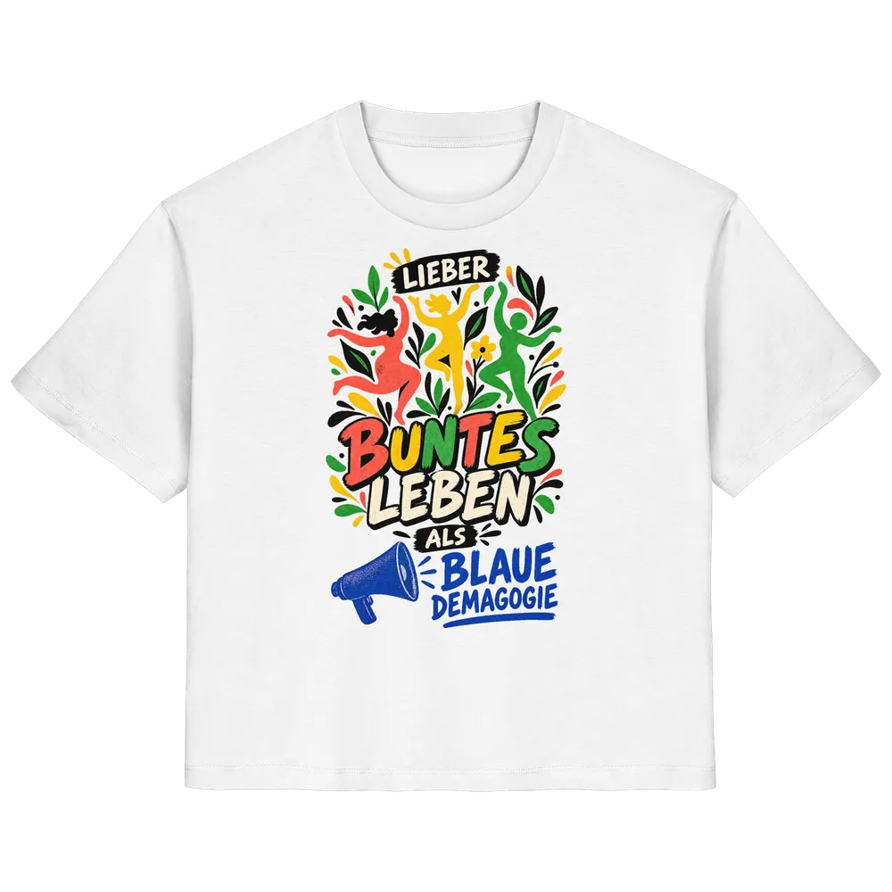 Lieber buntes Leben als blaue Demagogie — Ladies Organic Shirt in White von Personal Paramedic