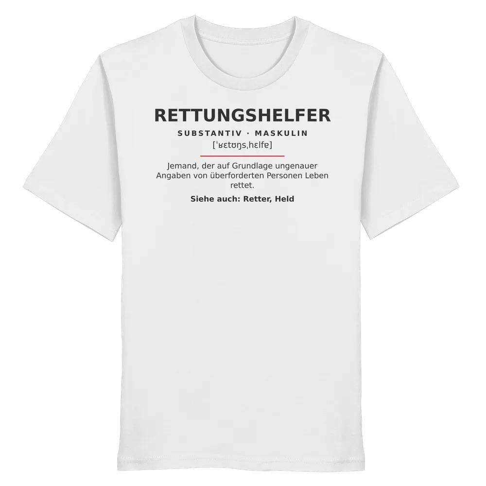 Rettungshelfer — Organic Shirt in White von Personal Paramedic