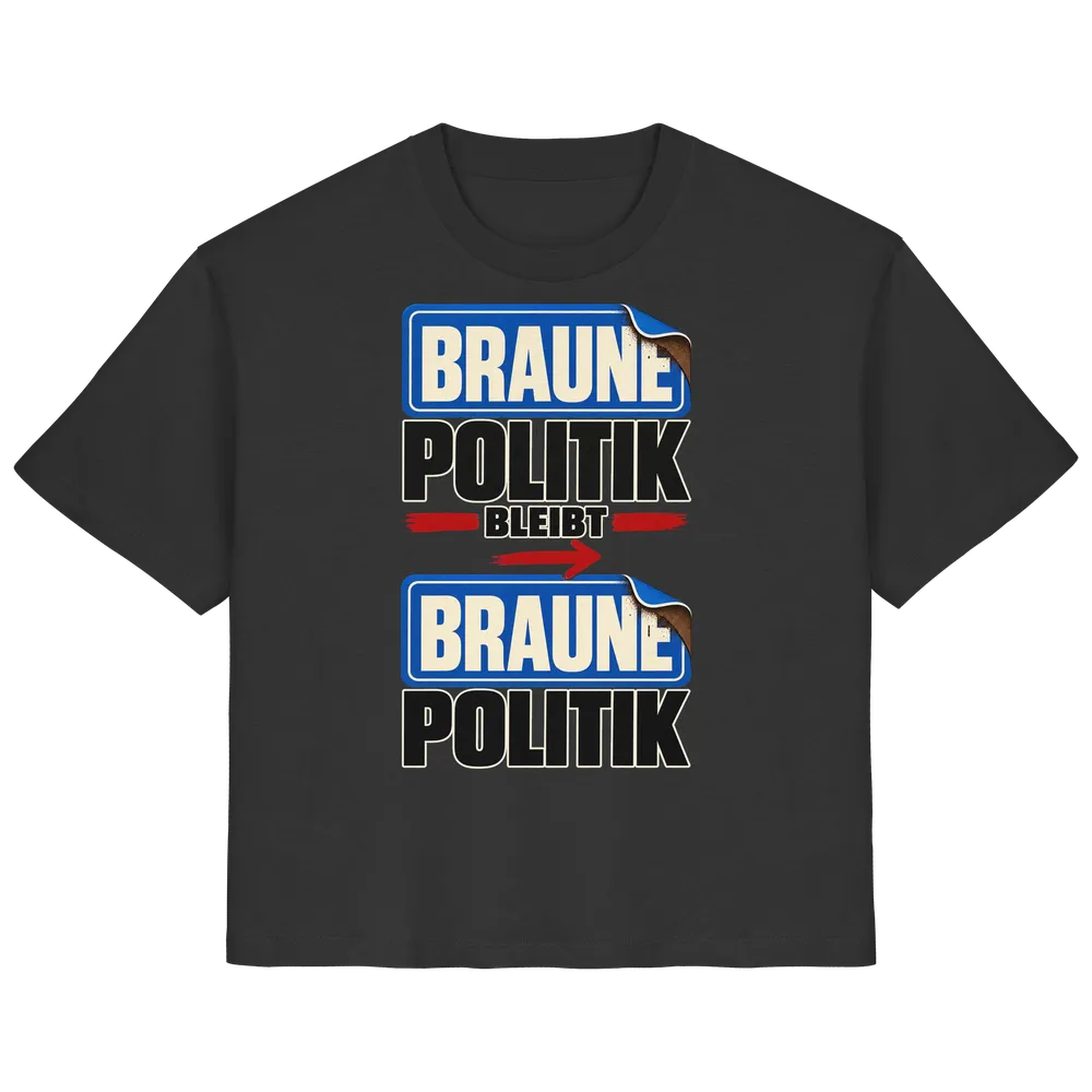 Braune Politik bleibt braune Politik — Ladies Organic Shirt in Black von Personal Paramedic
