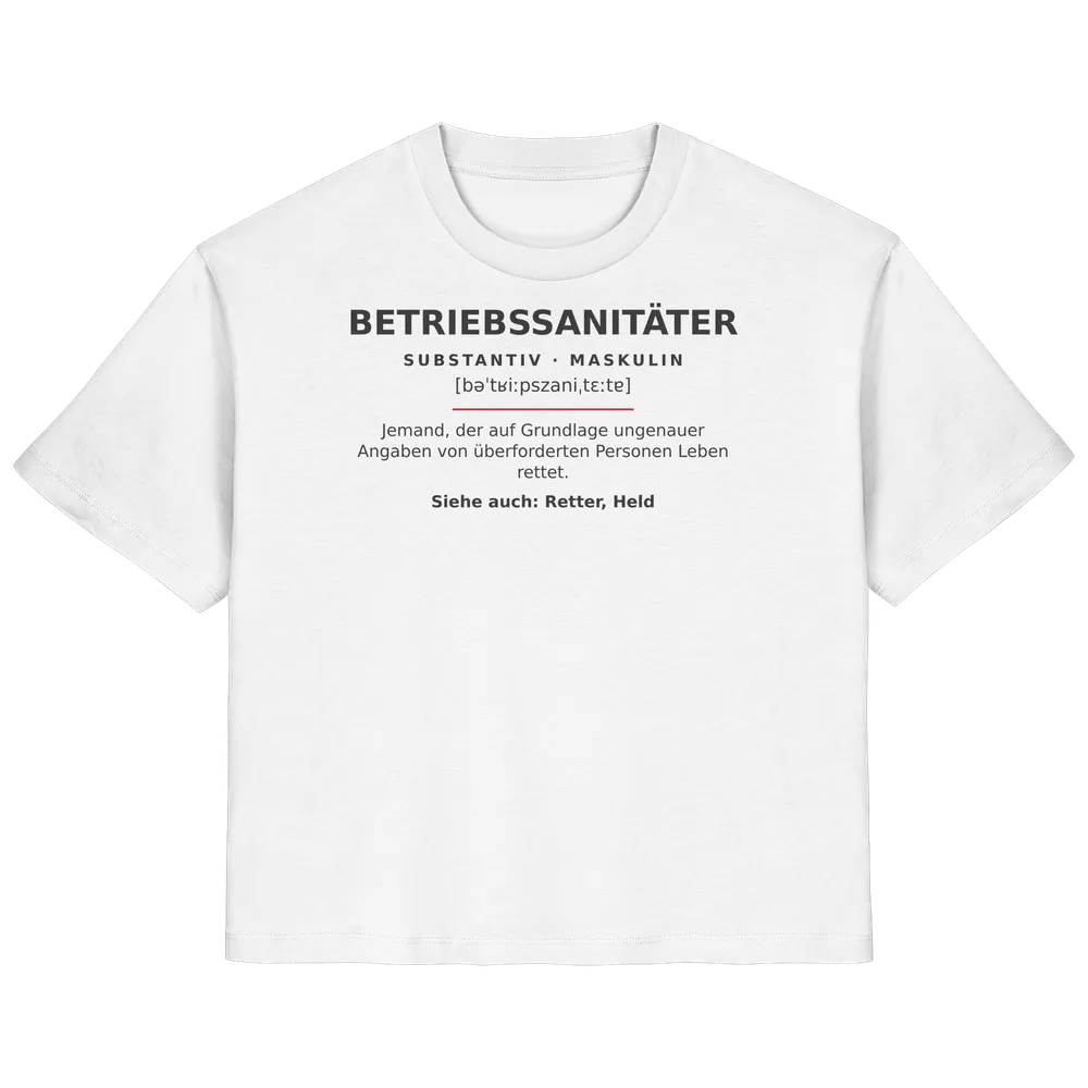 Betriebssanitäter - Rettungsdienst — Ladies Organic Shirt in White von Personal Paramedic