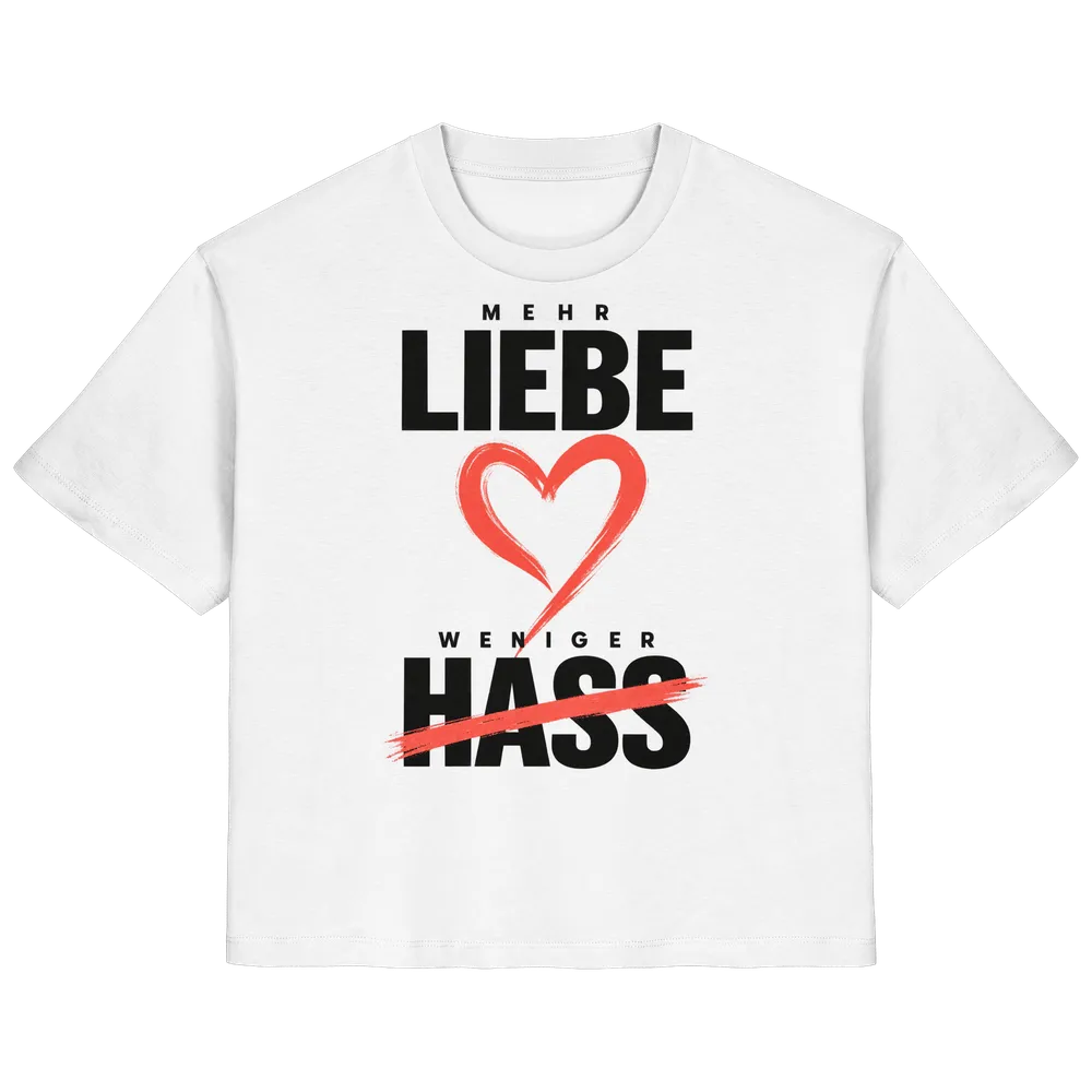 Mehr Liebe Weniger Hass — Ladies Organic Shirt in White von Personal Paramedic