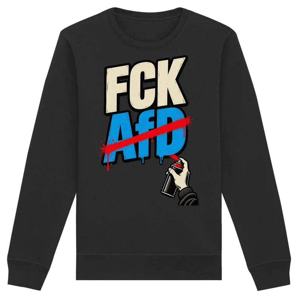 FCK AfD — Organic Basic Unisex Sweatshirt in Black von Personal Paramedic