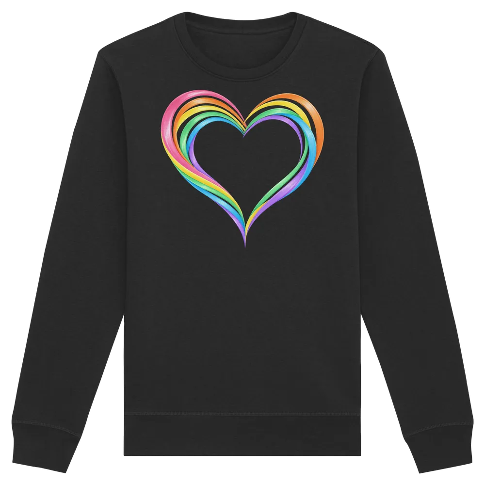 Pastell-Regenbogenherz — Organic Basic Unisex Sweatshirt in Black von Personal Paramedic