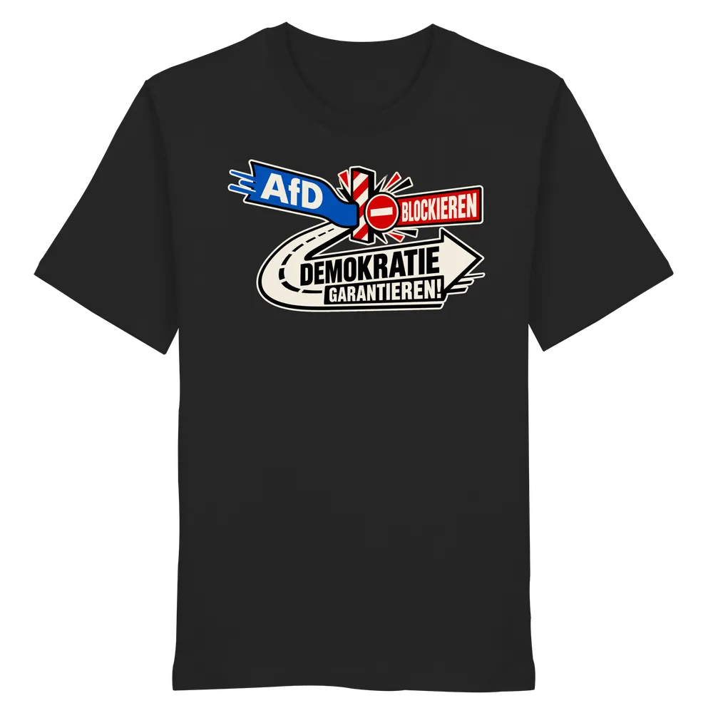 AfD blockieren, Demokratie garantieren — Organic Shirt in Black von Personal Paramedic