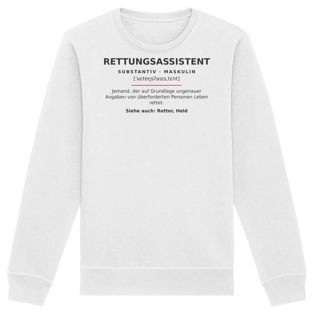 Rettungsassistent - Rettungsdienst — Organic Basic Unisex Sweatshirt in White von Personal Paramedic