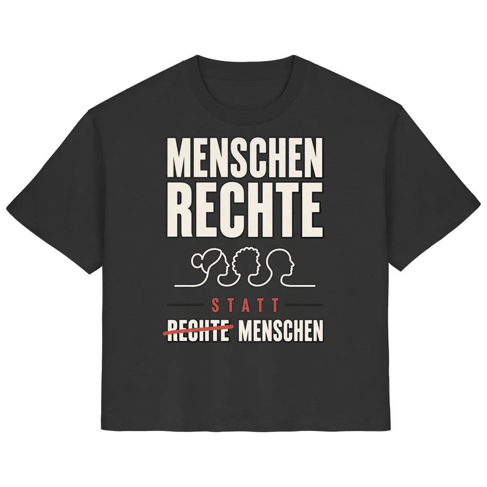 Menschenrechte statt rechte Menschen — Ladies Organic Shirt in Black von Personal Paramedic