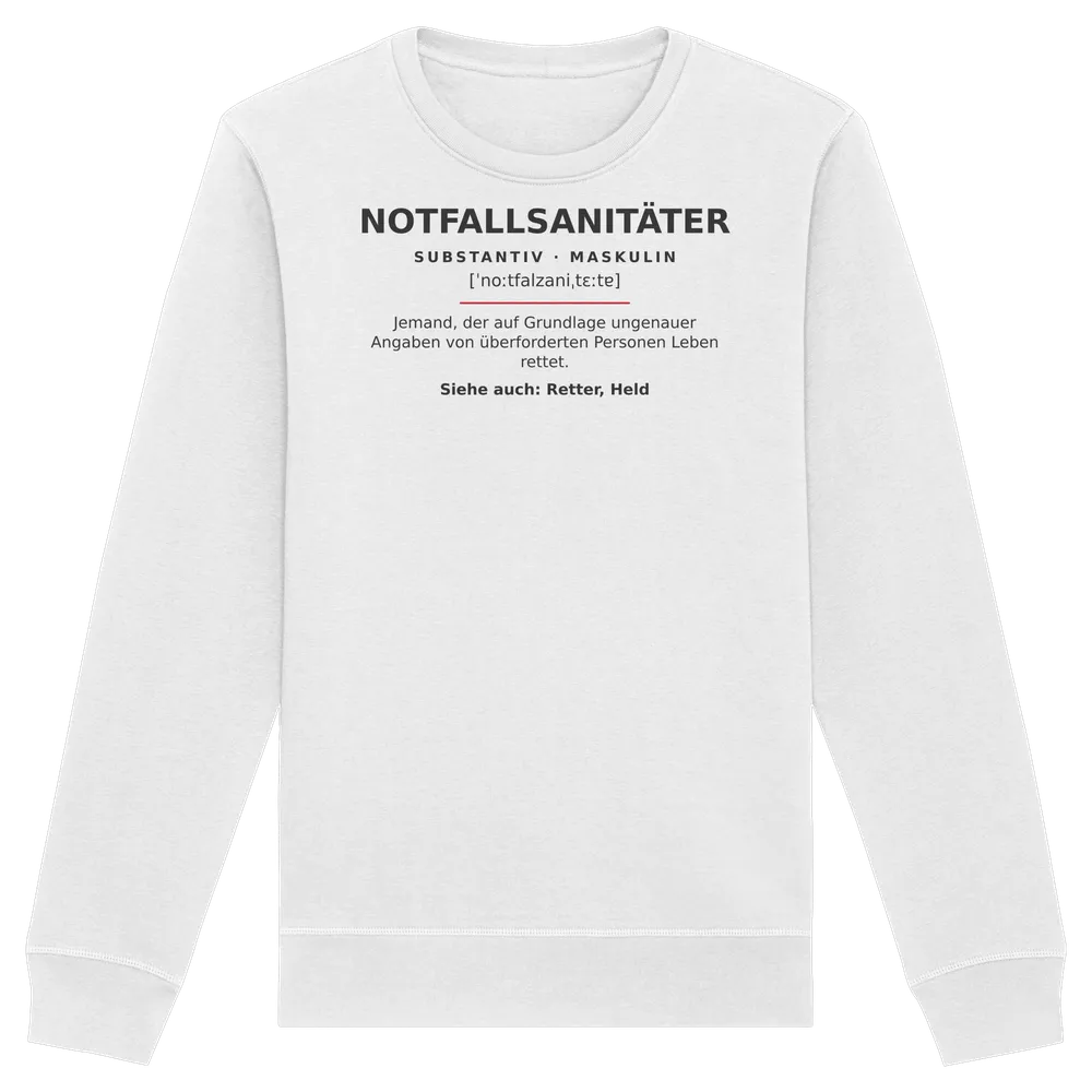 Notfallsanitäter - Rettungsdienst — Organic Basic Unisex Sweatshirt in White von Personal Paramedic