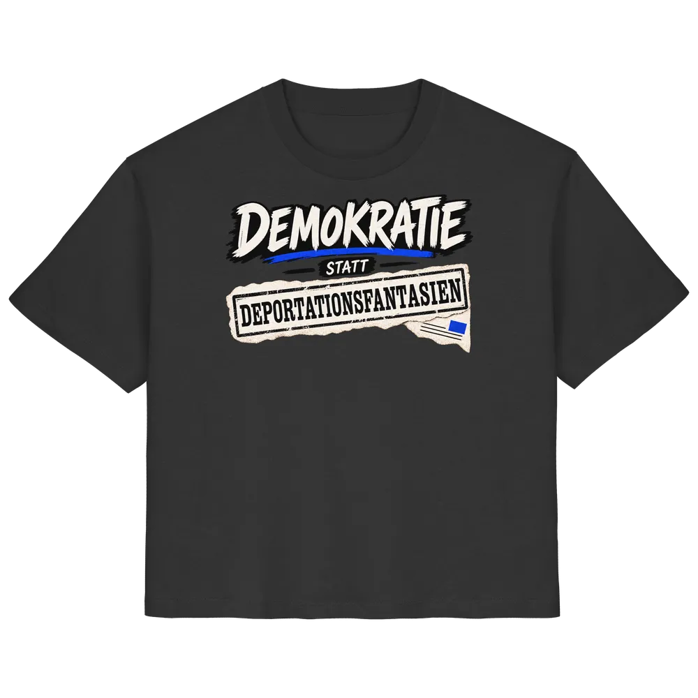 Demokratie statt Deportationsfantasien — Ladies Organic Shirt in Black von Personal Paramedic
