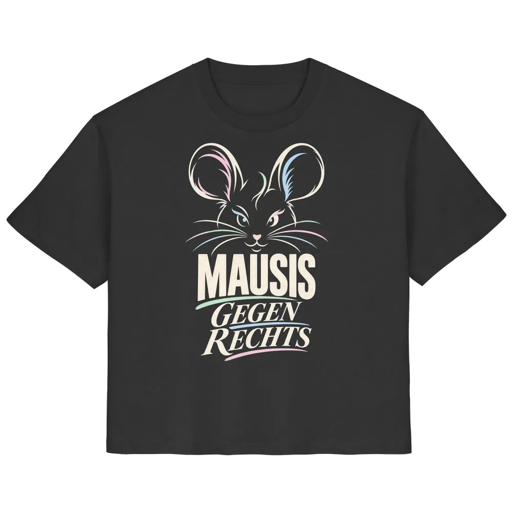 Mausis gegen Rechts — Ladies Organic Shirt in Black von Personal Paramedic