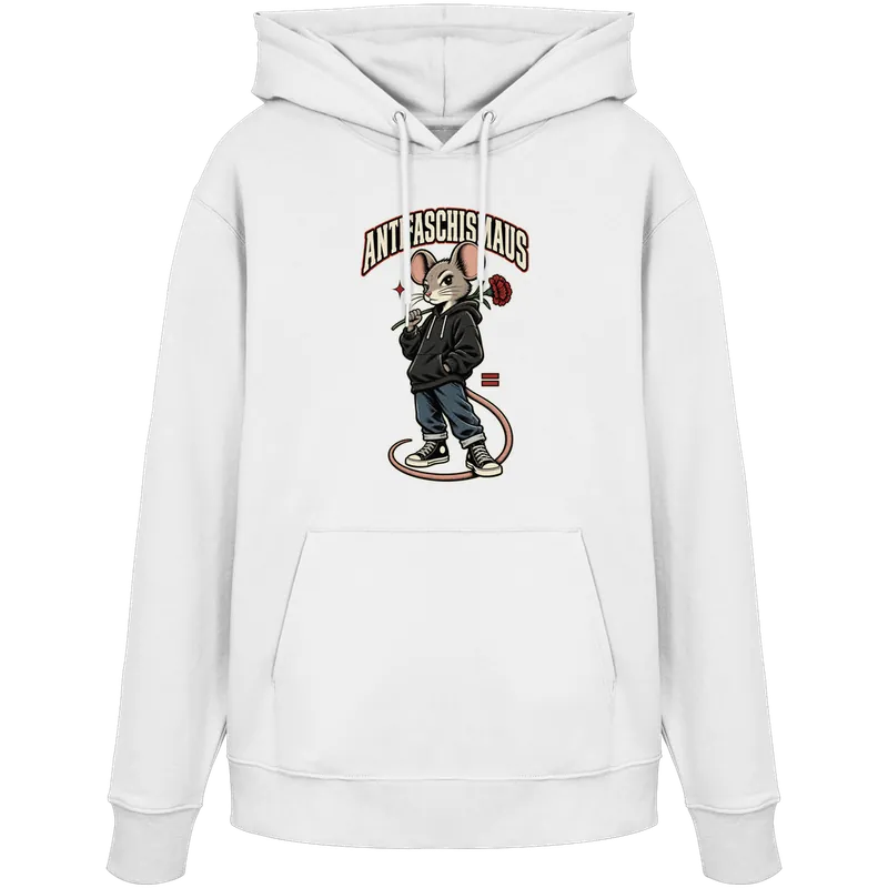 Antifaschismaus — Organic Hoodie in White von Personal Paramedic