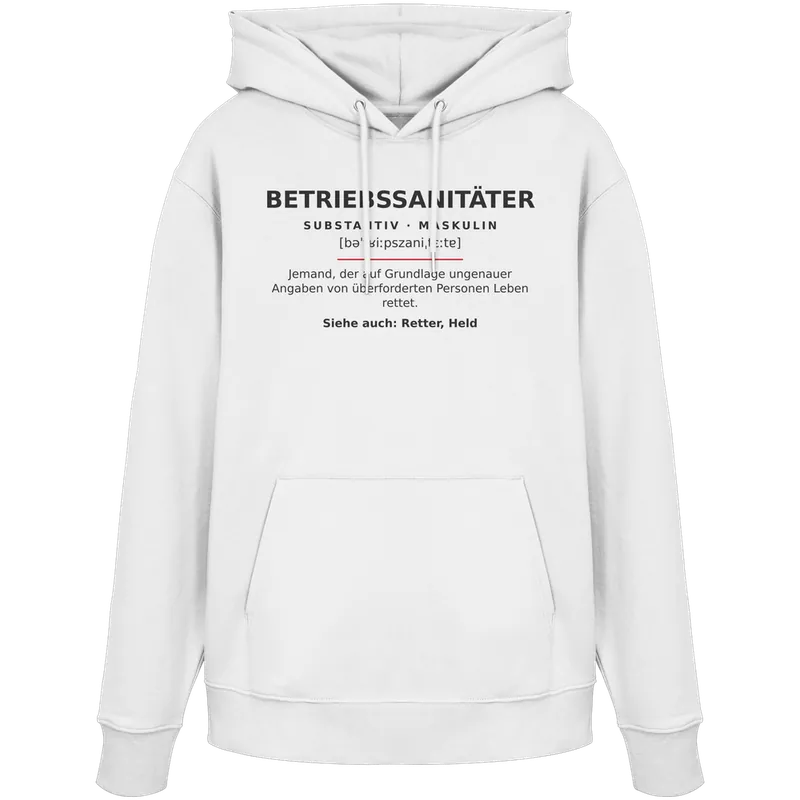 Betriebssanitäter - Rettungsdienst — Organic Hoodie in White von Personal Paramedic