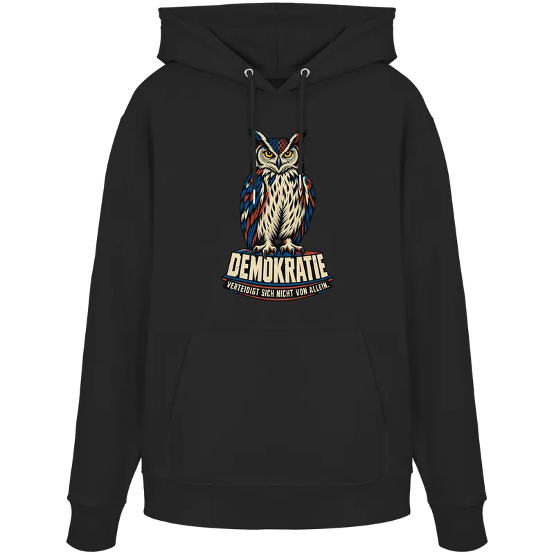 Demokratie verteidigt sich nicht von allein — Organic Hoodie in Black von Personal Paramedic