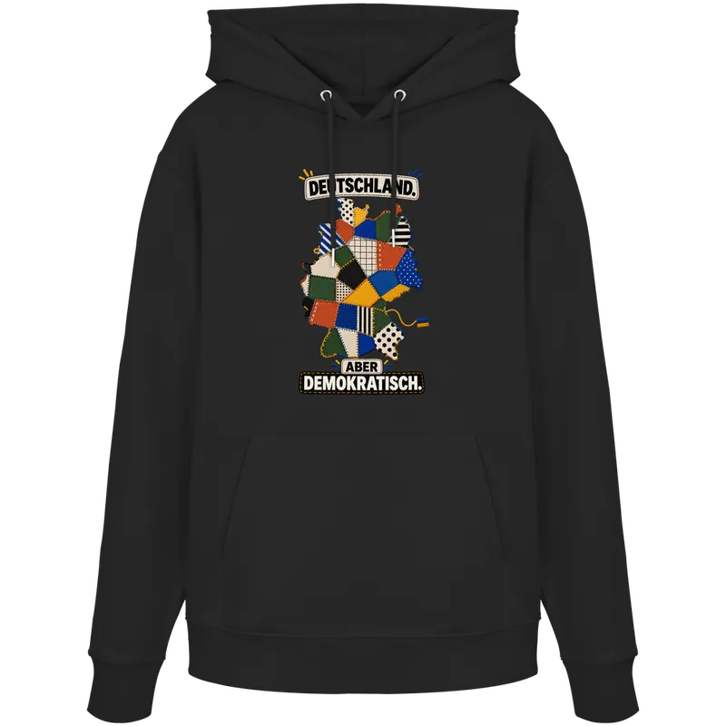 Deutschland aber demokratisch — Organic Hoodie in Black von Personal Paramedic