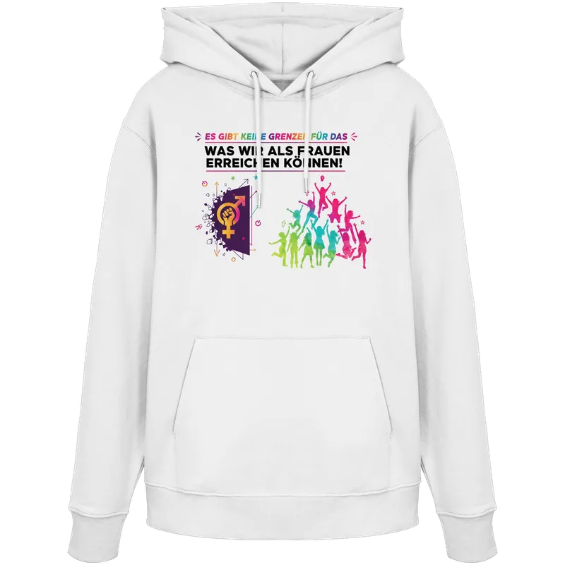Es gibt keine Grenzen für das, was wir als Frauen erreichen können - Frauenrechte — Organic Hoodie in White von Personal Paramedic