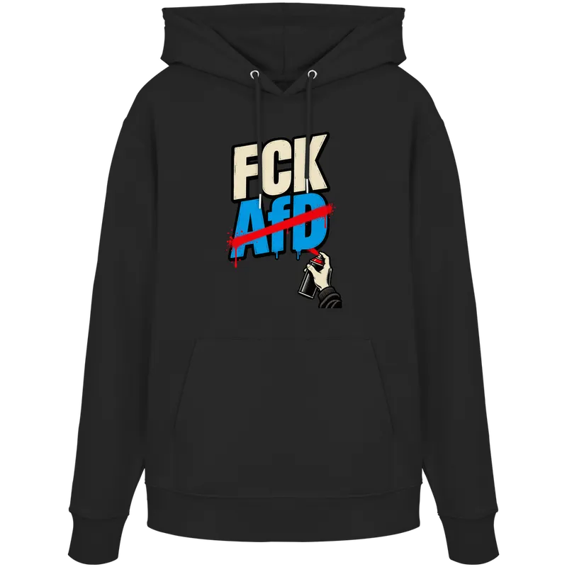 FCK AfD — Organic Hoodie in Black von Personal Paramedic