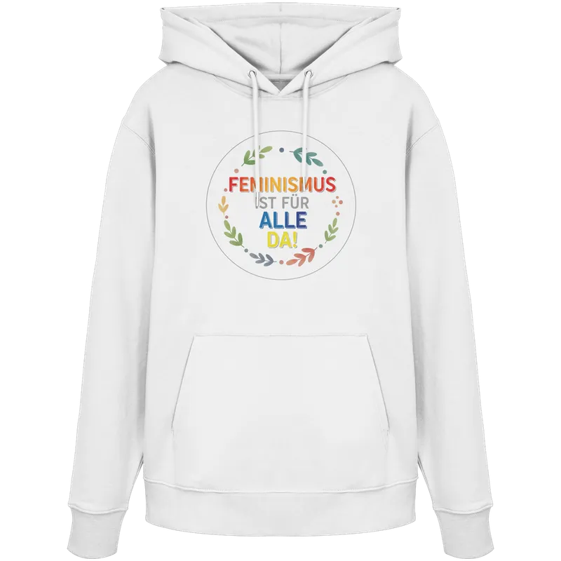 Feminismus ist für alle da — Organic Hoodie in White von Personal Paramedic