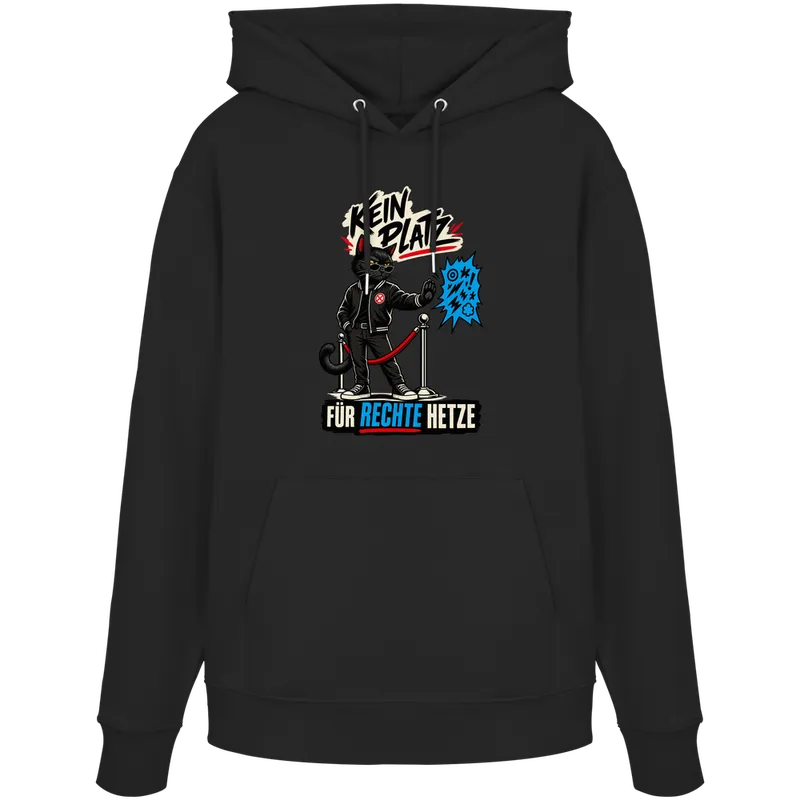 Kein Platz für rechte Hetze — Organic Hoodie in Black von Personal Paramedic