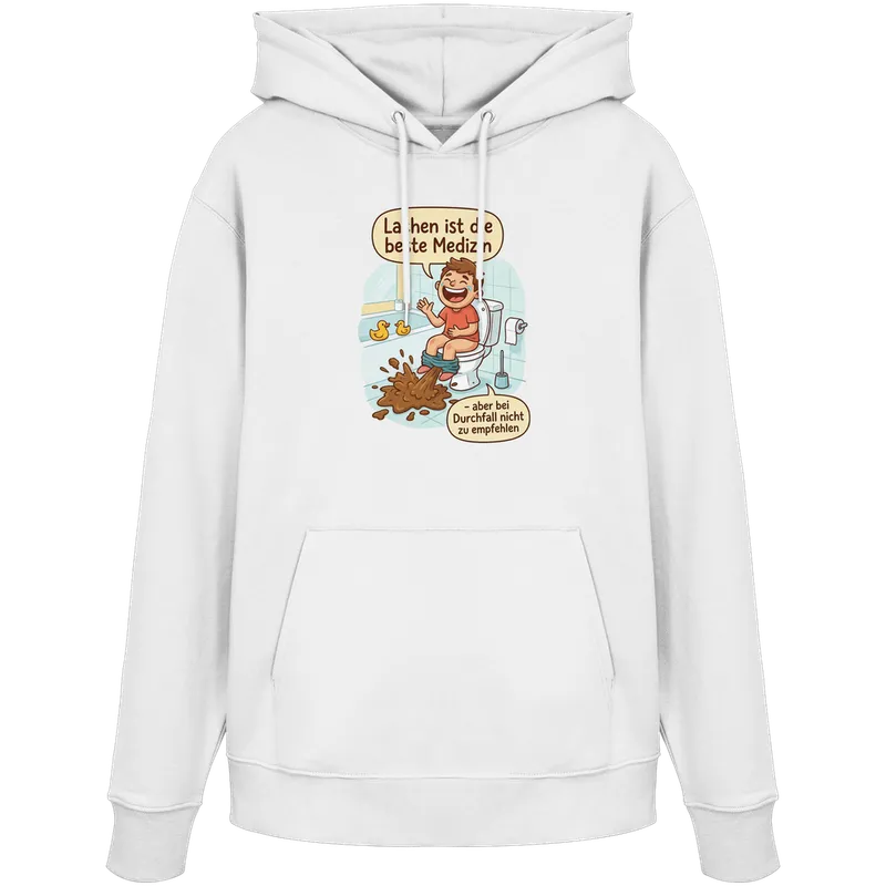 Lachen ist die beste Medizin - Medizinhumor — Organic Hoodie in White von Personal Paramedic