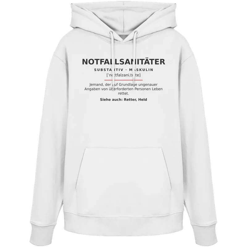 Notfallsanitäter - Rettungsdienst — Organic Hoodie in White von Personal Paramedic