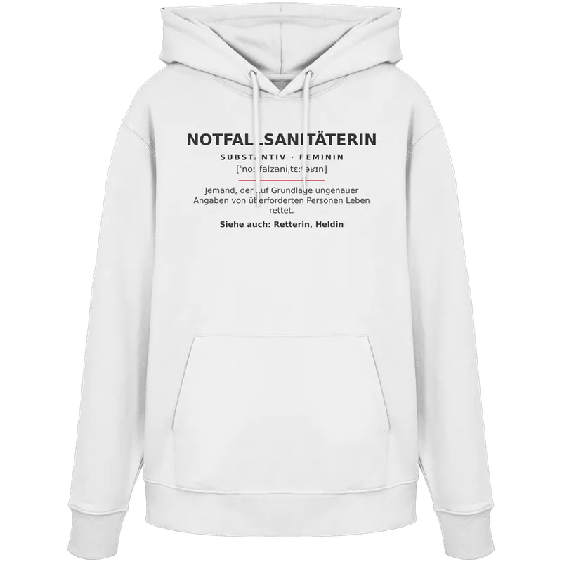 Notfallsanitäterin - Rettungsdienst — Organic Hoodie in White von Personal Paramedic