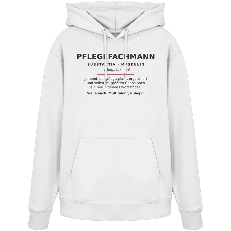 Pflegefachmann — Organic Hoodie in White von Personal Paramedic