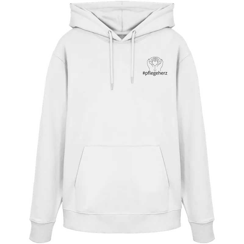 #pflegeherz - Pflegekraft — Organic Hoodie in White von Personal Paramedic