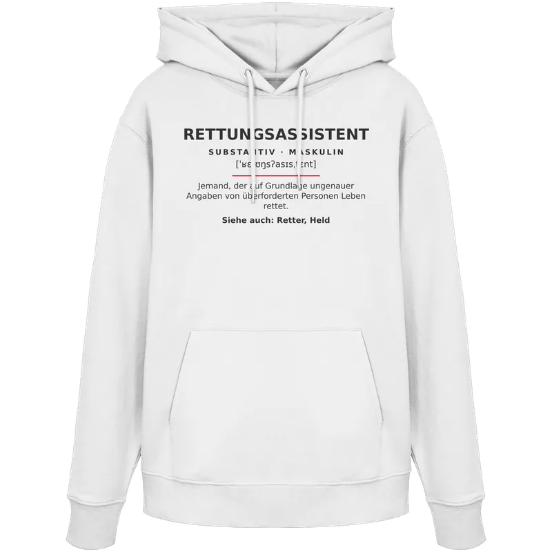 Rettungsassistent - Rettungsdienst — Organic Hoodie in White von Personal Paramedic