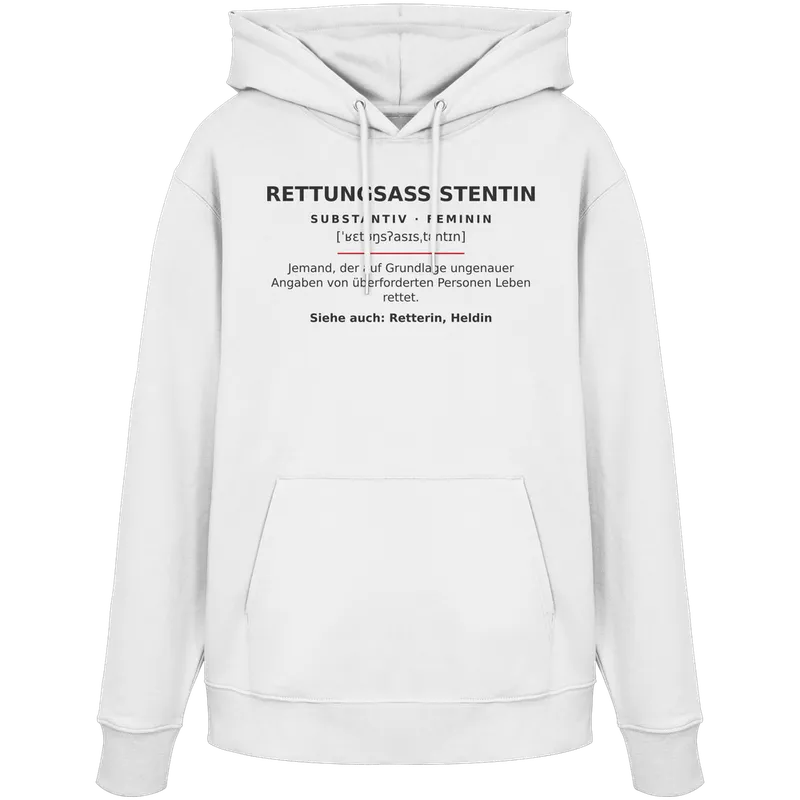 Rettungsassistentin - Rettungsdienst — Organic Hoodie in White von Personal Paramedic