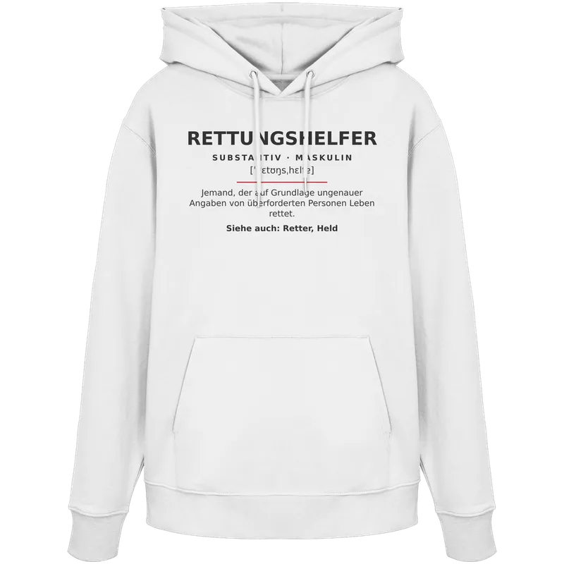 Rettungshelfer — Organic Hoodie in White von Personal Paramedic