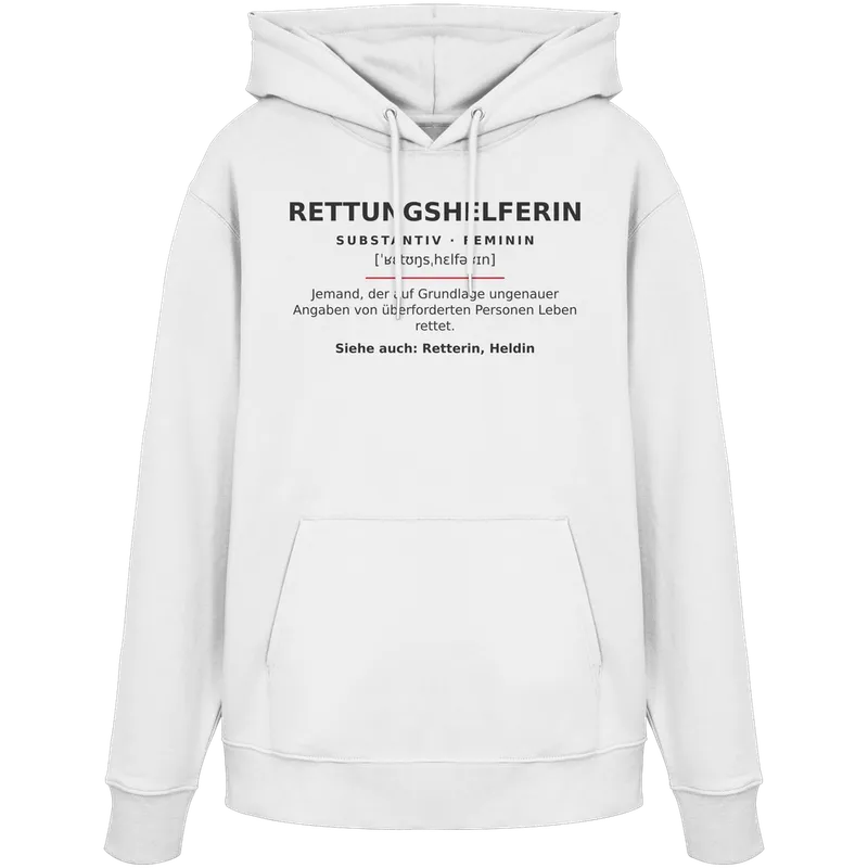 Rettungshelferin — Organic Hoodie in White von Personal Paramedic