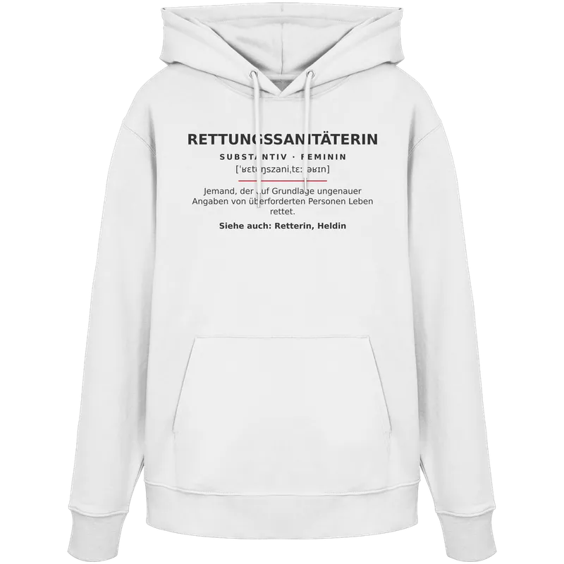 Rettungssanitäterin - Rettungsdienst — Organic Hoodie in White von Personal Paramedic