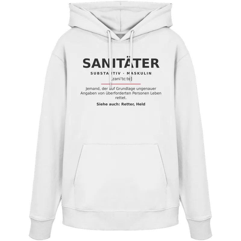 Sanitäter — Organic Hoodie in White von Personal Paramedic