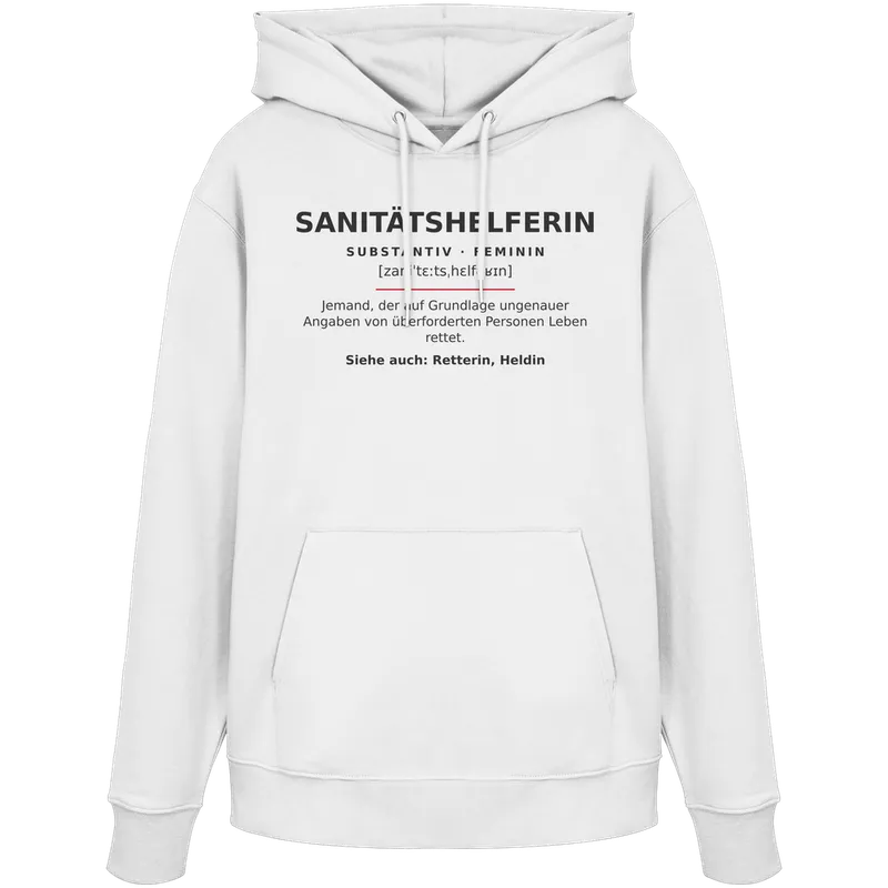 Sanitätshelferin — Organic Hoodie in White von Personal Paramedic