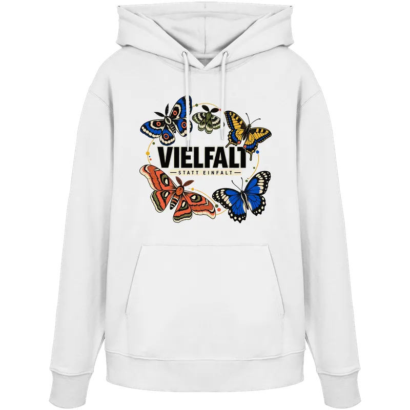 Vielfalt statt Einfalt — Organic Hoodie in White von Personal Paramedic