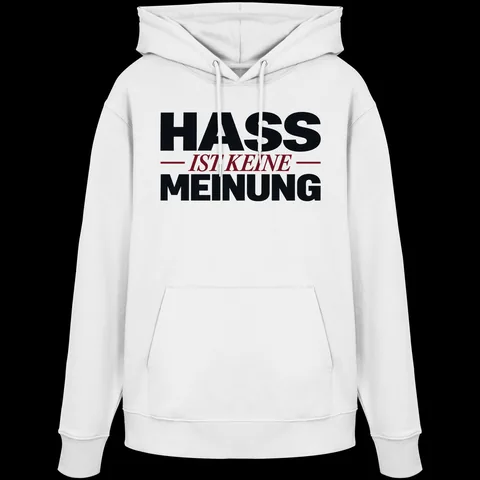 Hass ist keine Meinung (Brustdruck) — Organic Hoodie von Personal Paramedic
