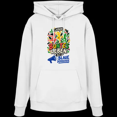 Lieber buntes Leben als blaue Demagogie — Organic Hoodie von Personal Paramedic