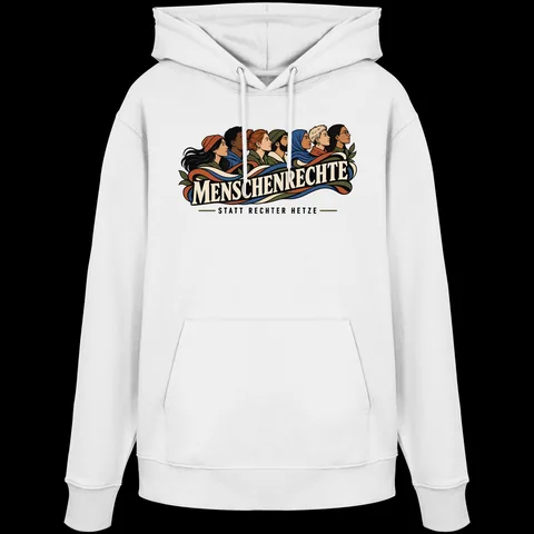 Menschenrechte statt rechter Hetze — Organic Hoodie von Personal Paramedic